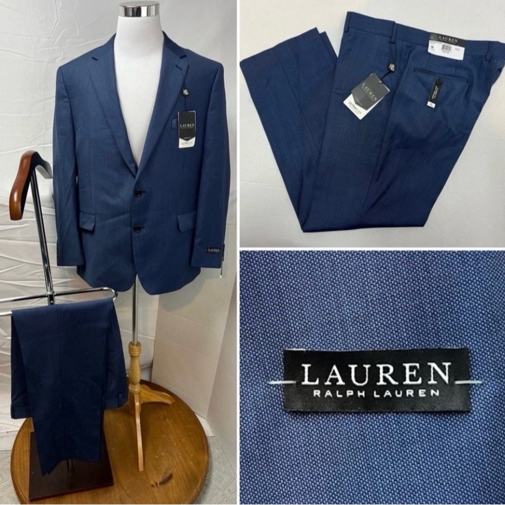 New with tags UltraflexLauren Ralph Lauren Men's Navy Two-Piece Suit 50R 45W